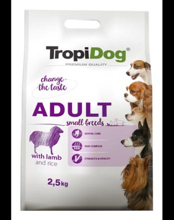 TROPIDOG Premium Adult S miel si orez 2,5 kg hrana uscata pentru caini de rasa mica