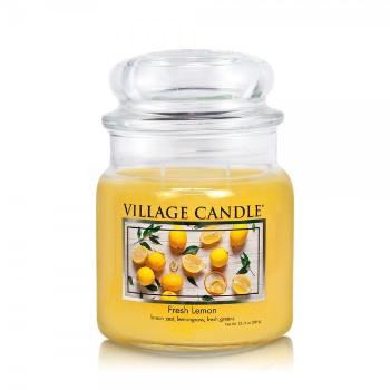 Village Candle Lumânare parfumată în sticlă Lămâie proaspătă (Fresh Lemon) 389 g