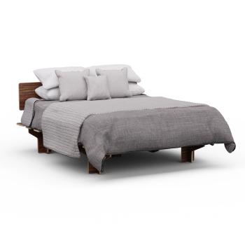 Blumfeldt NordicAura King cadru pat dublu | 180 cm x 200 cm | robust | fără unelte | lemn de eucalipt | raft