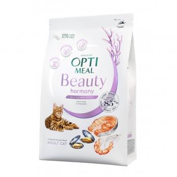 OPTIMEAL Beauty Harmony, Fructe de mare, hrană uscată pisici, efect calmant, 1.5kg