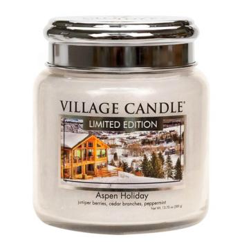 Village Candle Lumânare parfumată în sticlă Sărbători la munte (Aspen Holiday) 389 g