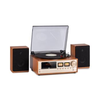 Auna Oxford Retro Stereo System DAB + / FM, funcție BT, funcție de vinil CD AUX-In, culoarea șampaniei