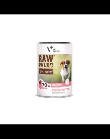 VETEXPERT Raw Paleo Pork Puppy Can Hrana umeda catei, cu porc 400g