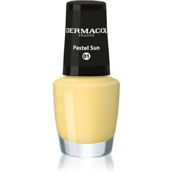 Dermacol Mini lac de unghii culoare 01 Pastel Sun 5 ml