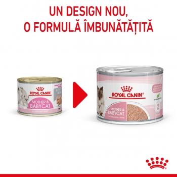 ROYAL CANIN Mother & BabyCat, conservă hrană umedă pisici, mama și puiul, (pate fin), 195g