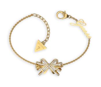 Guess Brățară delicată placată cu aur cu zirconi A-Bow You JUBB01327JWYG 14,5 - 18,5 cm - S