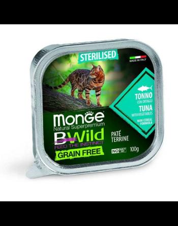 MONGE BWild Grain Free Sterilised hrană pentru pisici sterilizate, cu ton 100g