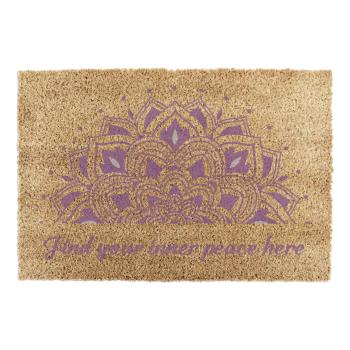 Covoraș de intrare din fibre de nucă de cocos 40x60 cm Find Your Inner Peace – Artsy Doormats