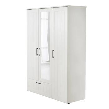 Șifonier pentru copii  alb cu oglindă 139x190 cm Sylt – Roba