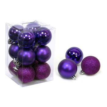 Set 12 globuri mov de Crăciun Navidad Unimasa, ø 4 cm