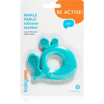 BabyOno Be Active jucărie pentru dentiție 6m+ Whale Pablo Blue 1 buc