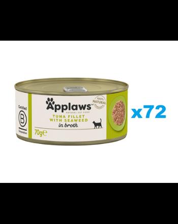 APPLAWS Cat Adult Tuna with Seaweed in Broth ton cu alge 72x70 g pentru pisica