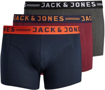 Jack&Jones PLUS 3 PACK - boxeri pentru bărbați JACLICHFIELD 12147592 Burgundy 3XL