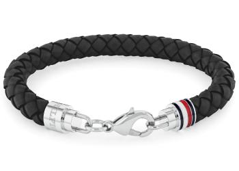 Tommy Hilfiger Brățară elegantă pentru bărbați din piele neagră 2790545