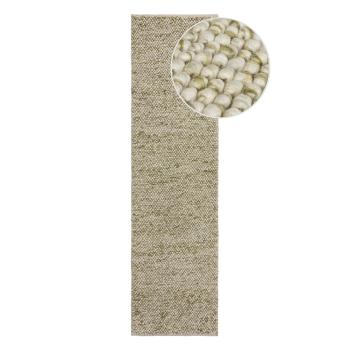 Covor tip traversă kaki țesut manual din amestesc de lână 60x230 cm Minerals – Flair Rugs