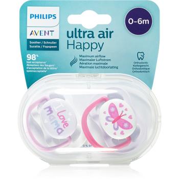 Philips Avent Ultra Air 0-6 m suzetă Happy Girl 2 buc