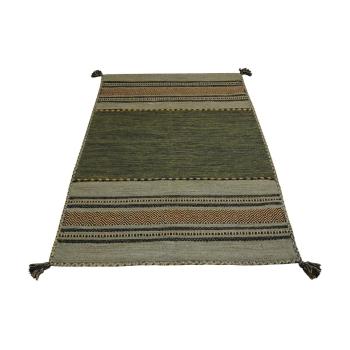 Covor din bumbac Floorita Antique Kilim, 70 x 140 cm, verde