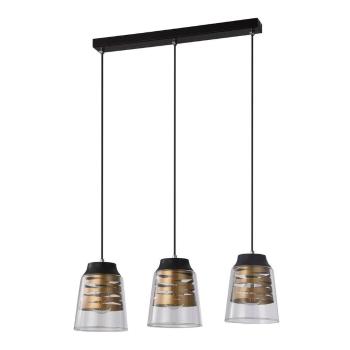 Lustră neagră cu abajur din sticlă 15.5x61 cm Fresno – Candellux Lighting