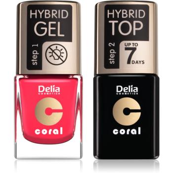 Delia Cosmetics Coral Nail Enamel Hybrid Gel set de cosmetice pentru femei odstín 03
