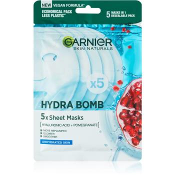 Garnier Skin Naturals Moisture+Aqua Bomb mască textilă superhidratantă, de umplere facial 5 buc