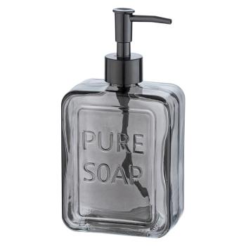 Dozator din sticlă pentru săpun Wenko Pure Soap, gri