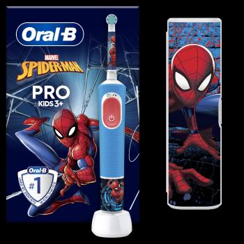 Periuță de dinți electrică Oral-B Vitality Pro Kids Spiderman, cu husă de voiaj