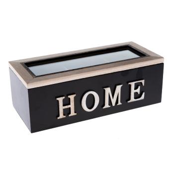 Cutie de lemn pentru plicuri de ceai HOME, 23 x 10 x 8 cm