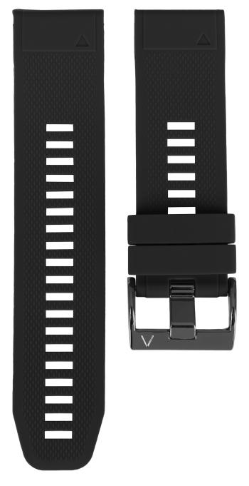 4wrist Curea de silicon pentru Garmin Fenix 7X/Fenix 6X/Fenix 5X Plus/Fenix 3 - 26 mm - Black