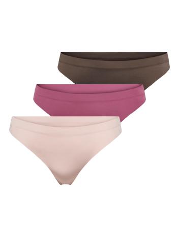 ONLY 3 PACK - tanga fără cusături pentru femei ONLTRACY 15211630 Chicory Coffee + DRY ROSE + SEPIA ROSE S