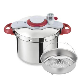 Oală sub presiune din inox  cu coș de aburi 7,5 l Clipso Minut Perfect - Tefal