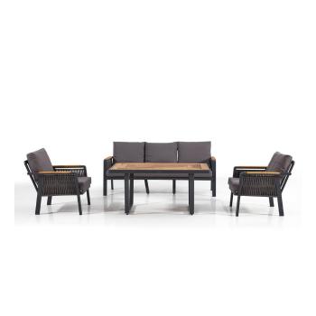 Set mobilier de grădină gri închis pentru cinci persoane Artemis Plus – Floriane Garden