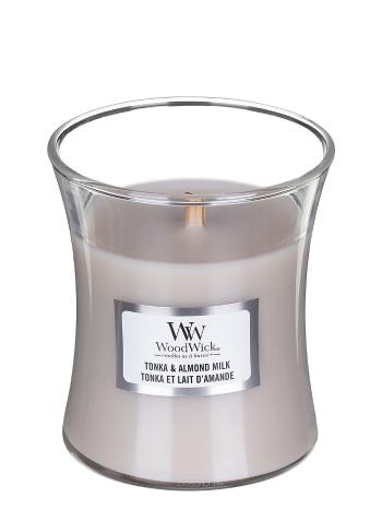 WoodWick Lumânare parfumată in vază mica Tonka & Almond Milk 85 g