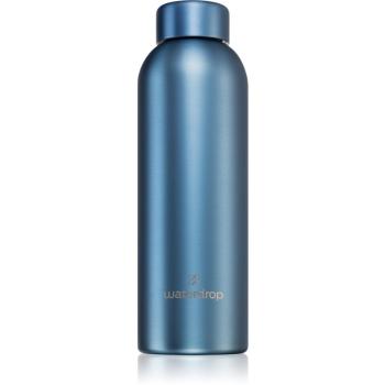 Waterdrop Thermo Steel Metal sticlă inoxidabilă pentru apă culoare Blue Brushed 600 ml