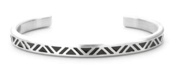 Rebel&Rose Brățară solidă din oțel deschisă Bangle Brushed Negru Triangle RR-MB007-S 19 cm - L