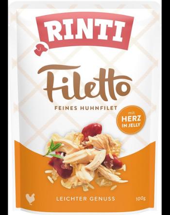 RINTI Filetto in Jelly Chicken&amp;Poultry hearts plic in aspic pentru caini, pui si inima de pasare 100 g