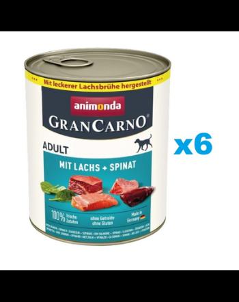 ANIMONDA GranCarno Adult somon si spanac 6x800g hrana pentru caini