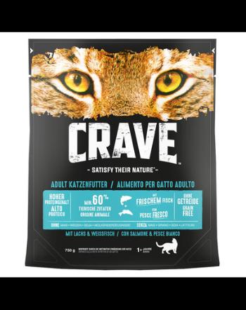 CRAVE hrana uscata fara cereale pentru pisici, cu somon si peste alb 5 x 750 g
