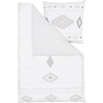 Lenjerie de pat din bumbac percale Westwing Collection, 155 x 220 cm, alb