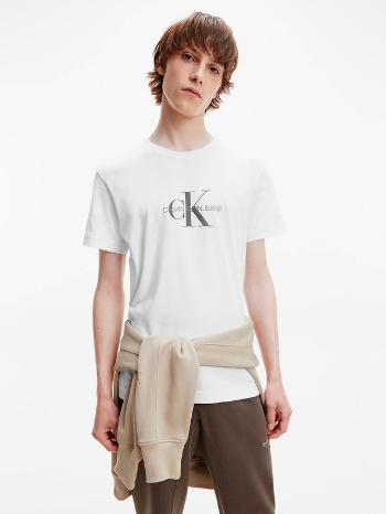 Calvin Klein Jeans Archival Monogram Flock Tricou Alb