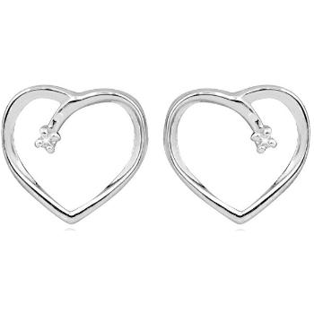 Art Diamond Cercei de inimă din argint pentru șuruburi cu diamante DAGUP1253S
