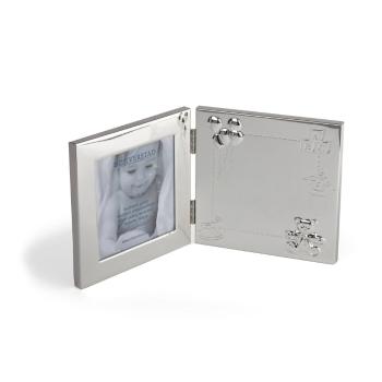 Ramă foto argintie de sine stătătoare/de suspendat din metal 17x22 cm Happy Baby – Zilverstad