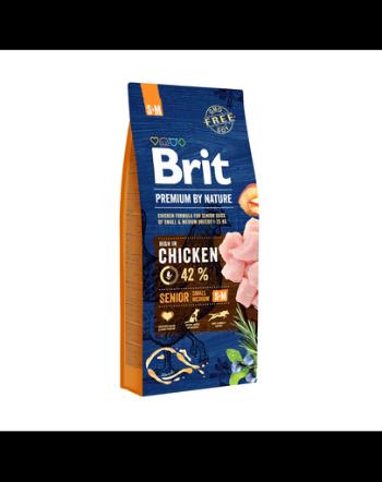 BRIT Premium By Nature Hrana uscata cu pui pentru cainii adulti de talie mica/mare S+M 15 kg