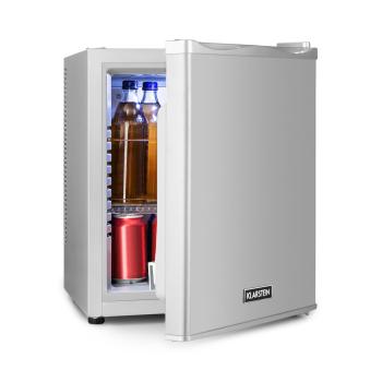 Klarstein Happy Hour 30, minibar, 30 l, 5 - 15 °C, clasa energetică G, silențios, 25 dB, lumină LED, argintiu