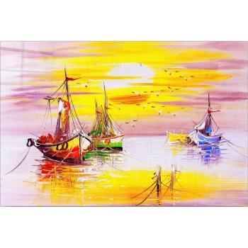 Tablou din sticlă 70x50 cm Sunset – Wallity