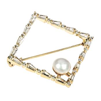 JwL Luxury Pearls Broșă placată cu aur cu perla veridică JL0520