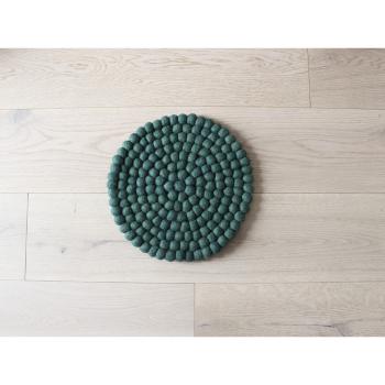 Pernă cu bile din lână pentru copii Wooldot Ball Chair Pad, ⌀ 30 cm, verde închis
