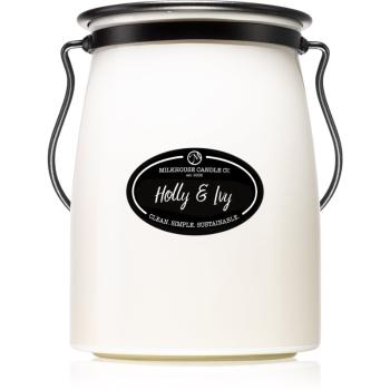 Milkhouse Candle Co. Creamery Holly & Ivy lumânare parfumată Butter Jar 624 g