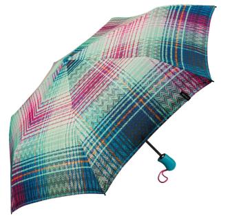 Esprit Umbrelă pliabilă pentru femei Cosy Checks 58638 Ocean Depths