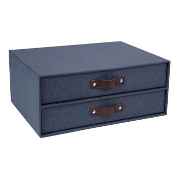 Organizator cu 2 sertare pentru documente Bigso Box of Sweden Birger, 33 x 25,5 cm, albastru închis