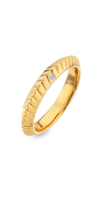 Hot Diamonds Inel modern placat cu aur cu diamant Jac Jossa Hope DR228 52 mm